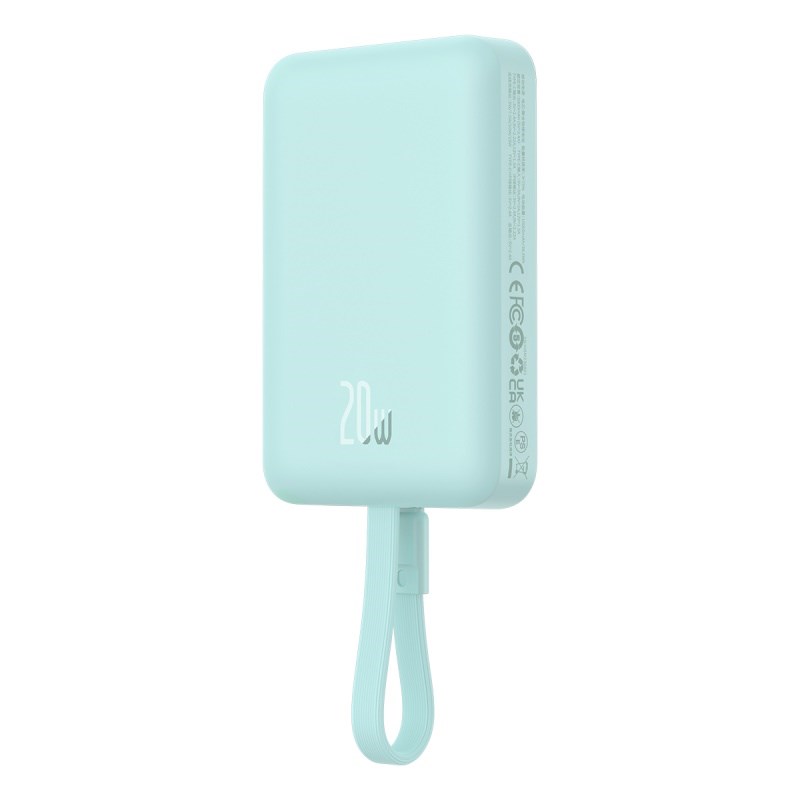 Powerbank Baseus Magnetic Mini Wireless 10000mAh 20W+kabel USB C-USB C (peppermint blue)