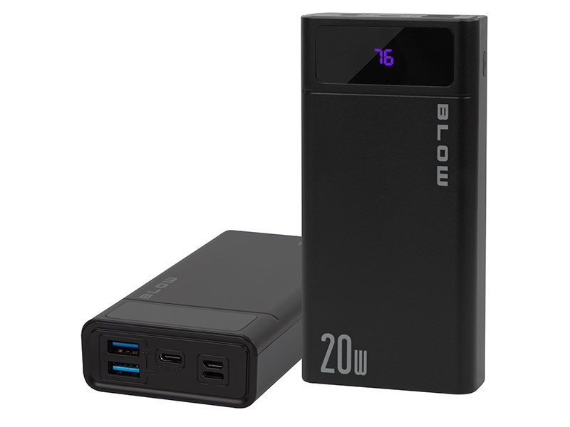BLOW POWER BANK 20000MAH QC+PD 20W + LIGHTNING CZARNY PB20E