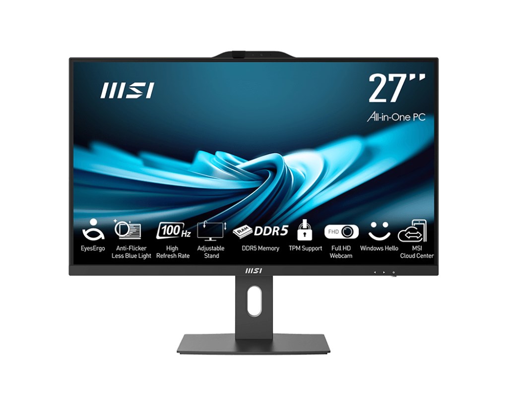 MSI AIO PRO AP272P 14M-867XEU i5-14400 27" IPS LED FHD Non-Touch Anti-Glare 16GB SSD512GB M.2 AX211 WiFi 6E NoOS Black