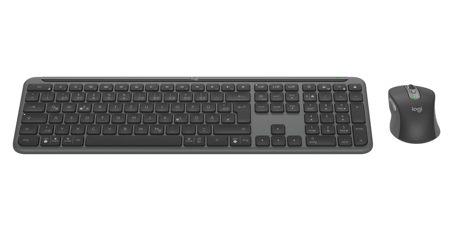 Logitech MK950 Signature for Business klawiatura Dołączona myszka Biuro RF Wireless + Bluetooth QWERTZ Niemiecki Grafitowy