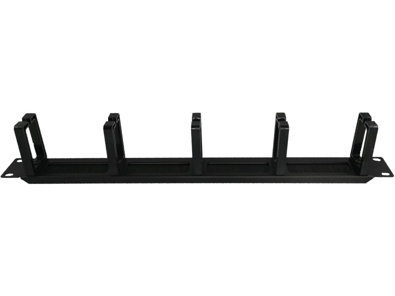 Alantec-Organizator kabli 1U 19" z przepustem szczotkowym, 5 plastikowych uchwytów