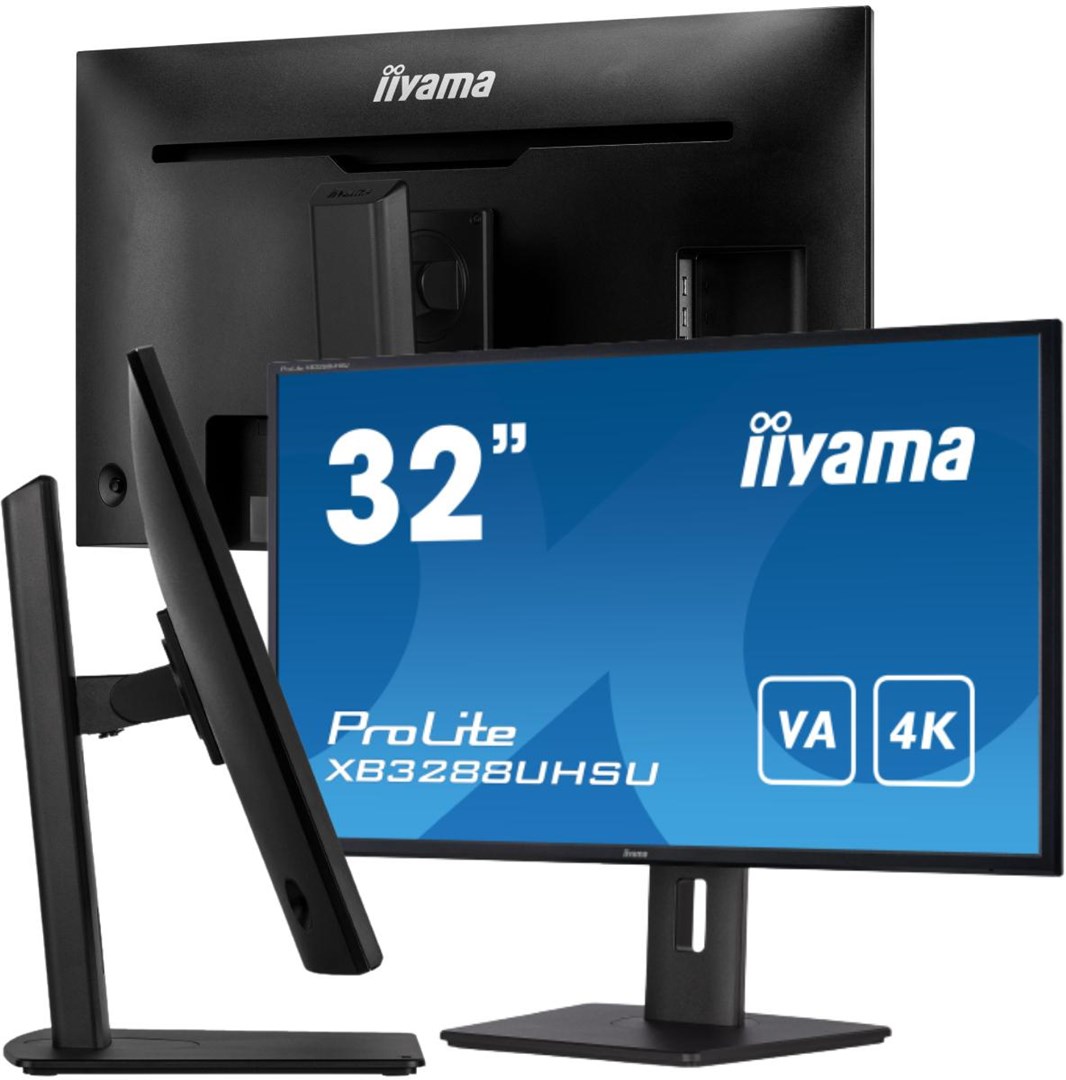 iiyama ProLite XB3288UHSU-B5 monitor komputerowy 80 cm (31.5") 3840 x 2160 px 4K Ultra HD LCD Czarny