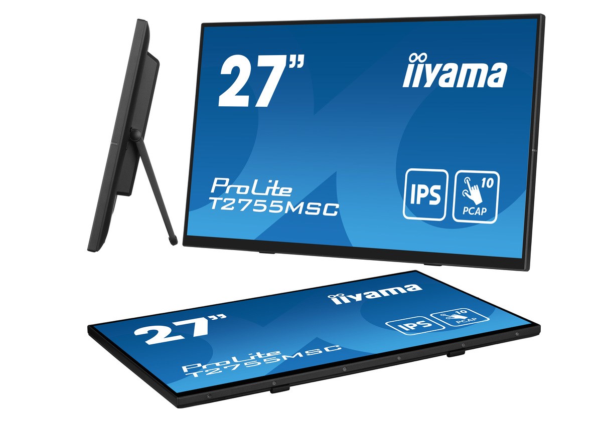iiyama ProLite T2755MSC-B1 monitor komputerowy 68,6 cm (27") 1920 x 1080 px Full HD LED Ekran dotykowy Blad Czarny