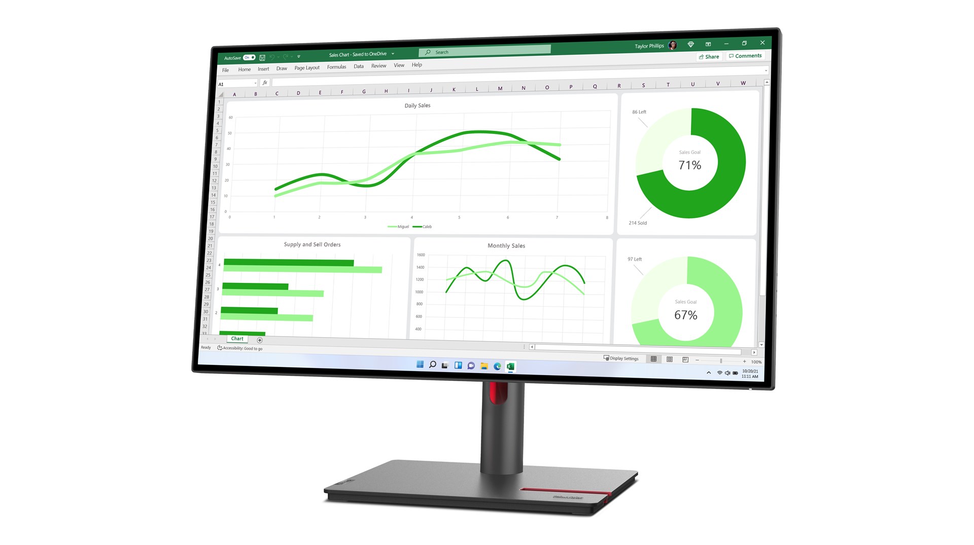 Lenovo ThinkVision P27q-30 LED display 68,6 cm (27") 2560 x 1440 px Quad HD Czarny