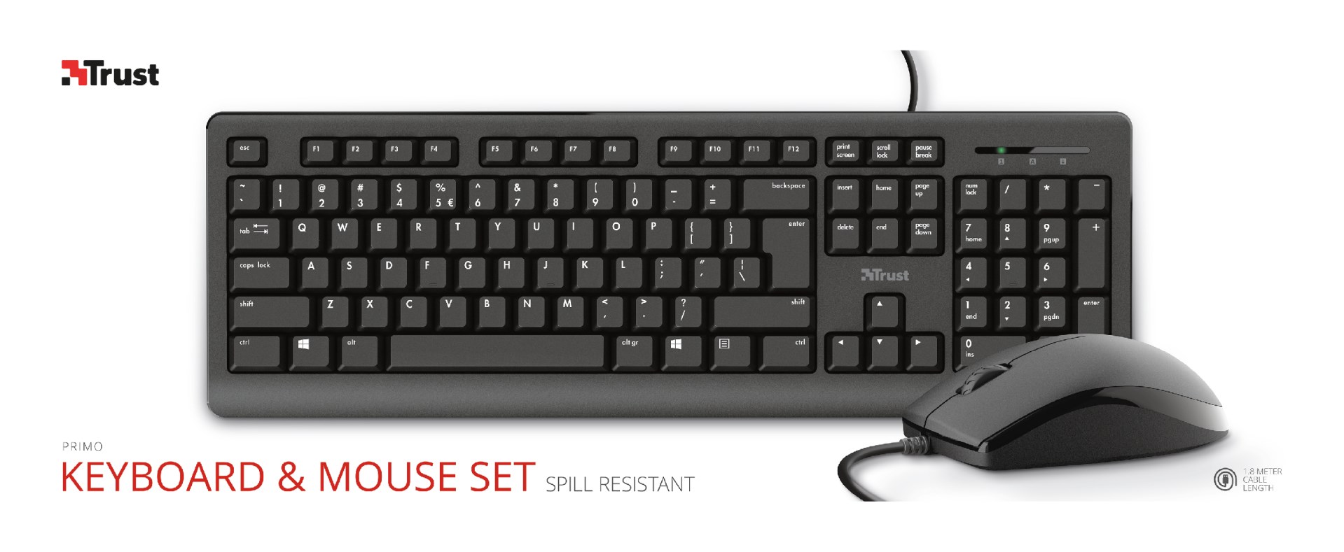 Zestaw klawiatura + mysz TRUST PRIMO Set
