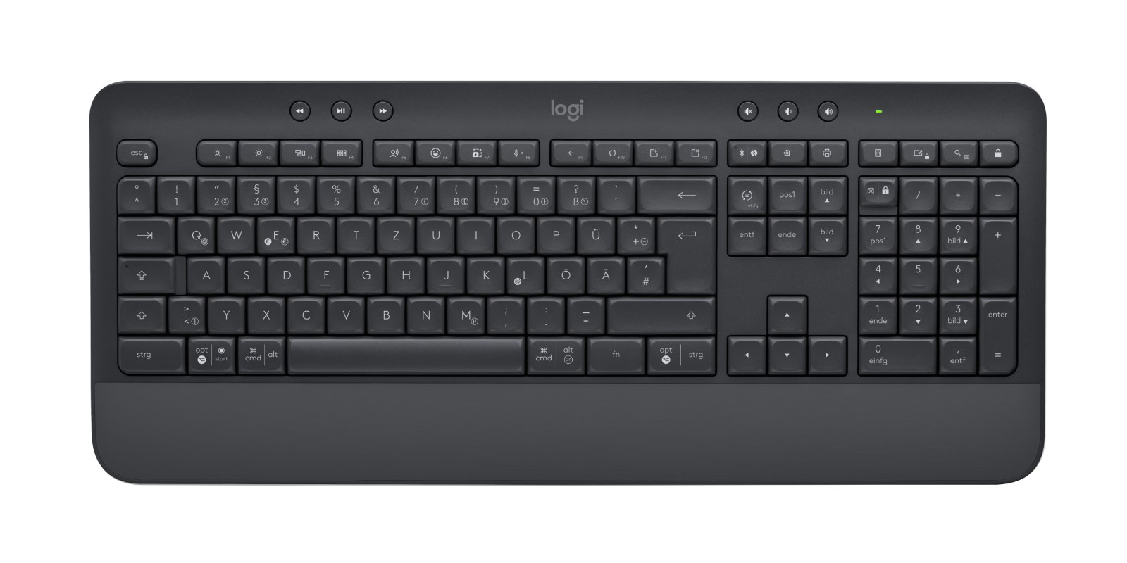 Logitech Signature MK650 Combo For Business klawiatura Dołączona myszka Biuro Bluetooth QWERTZ Niemiecki Grafitowy