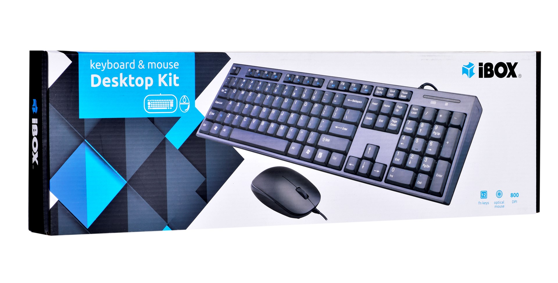 Zestaw klawiatura + mysz IBOX IKMS606 (USB 2.0; (US); kolor czarny; optyczna; 800 DPI)