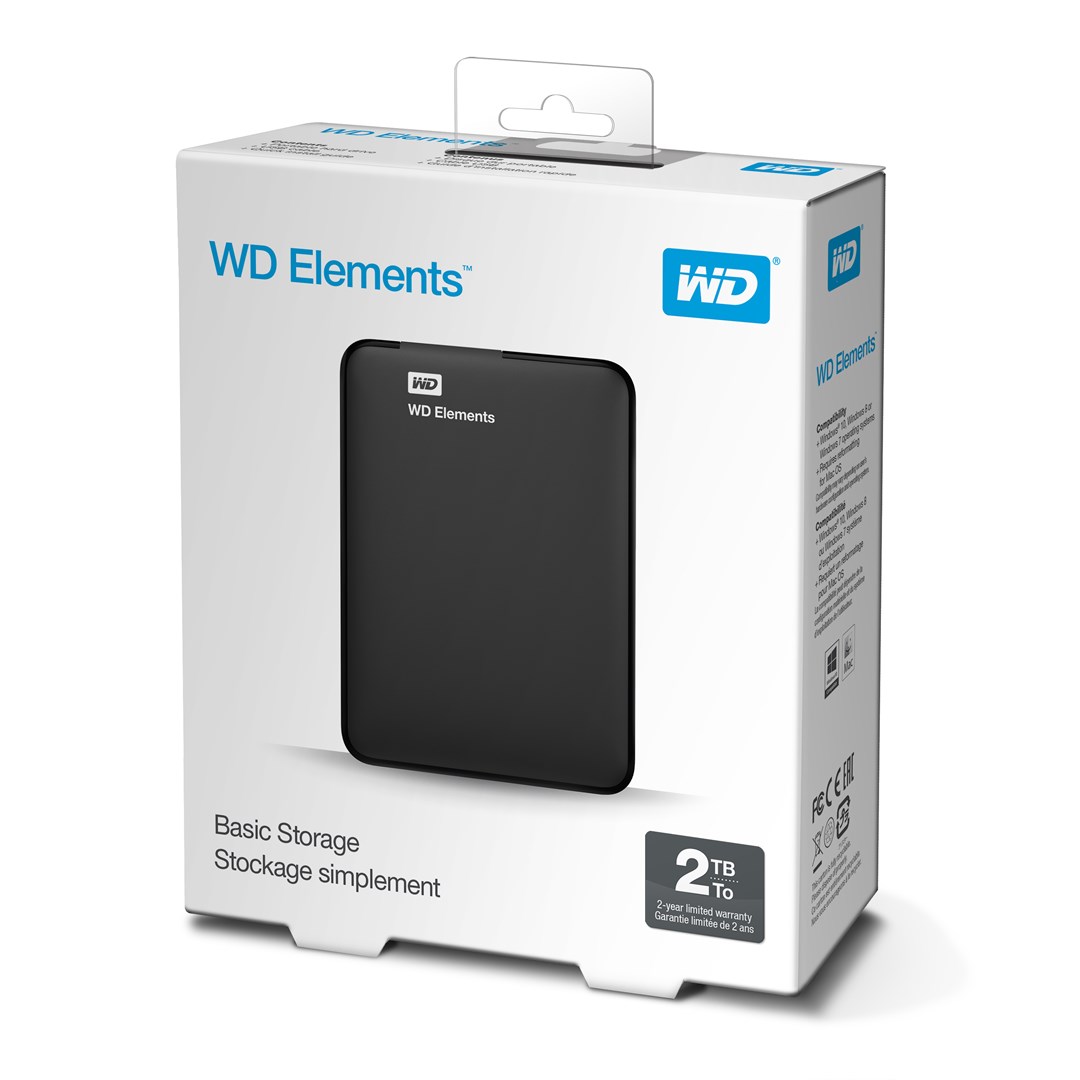 Western Digital WD Elements Portable zewnętrzny dysk twarde 2 TB Czarny