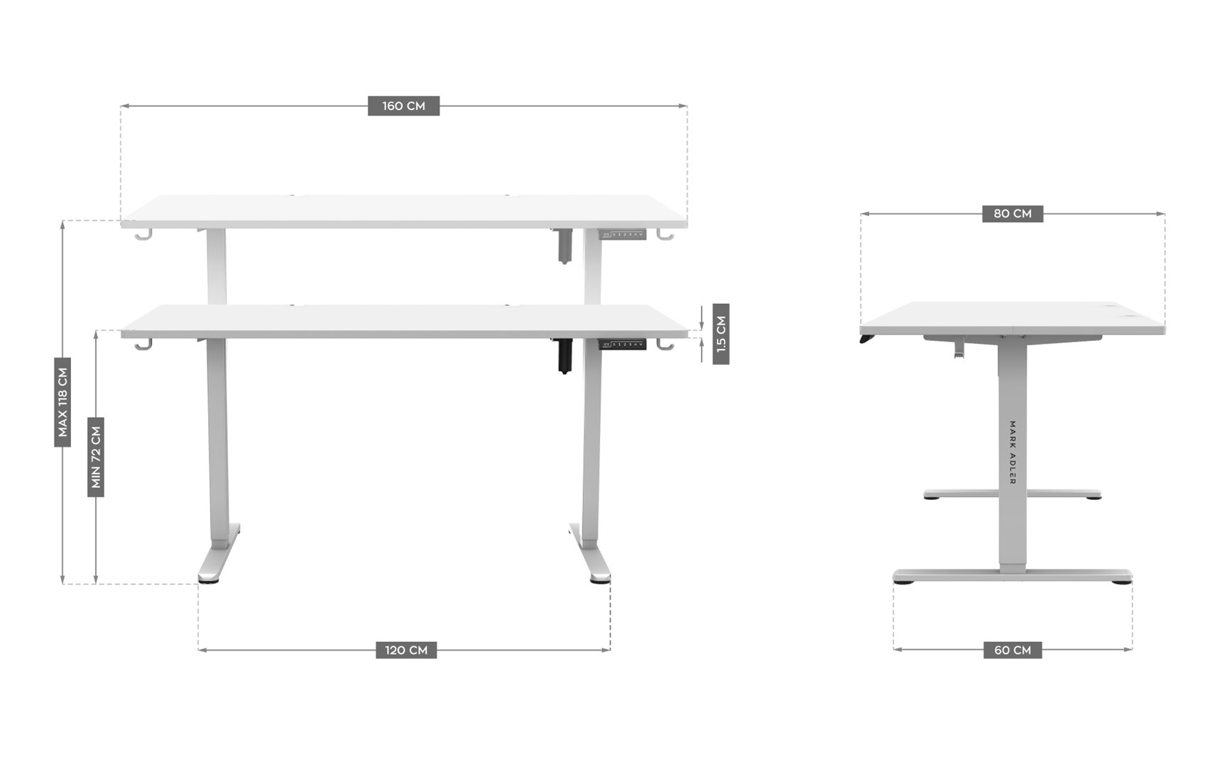 Biurko elektryczne MA-Leader 7.6 White