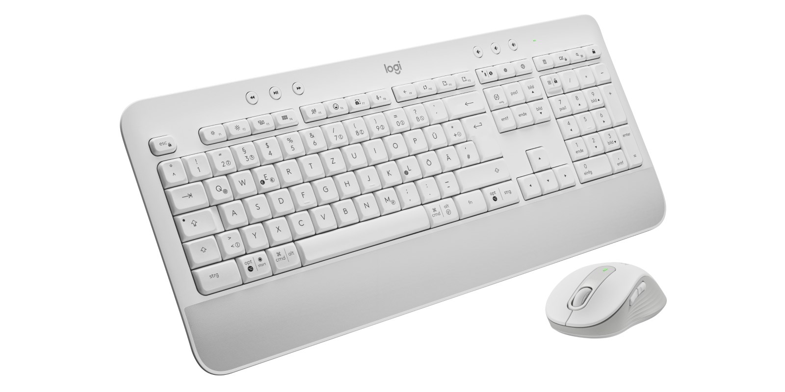 Logitech Signature MK650 Combo For Business klawiatura Dołączona myszka Biuro Bluetooth QWERTZ Niemiecki Biały