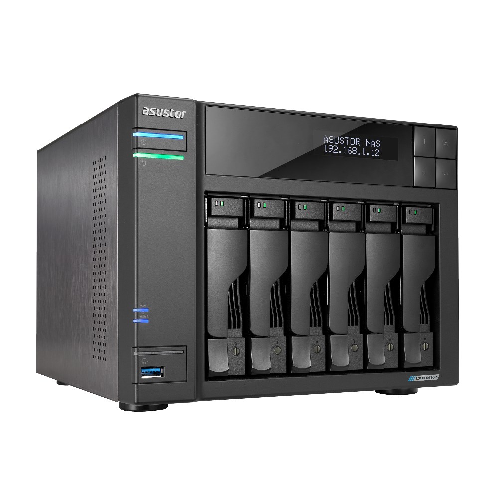 NAS Asustor AS6706T; Tower; 6x (3.5" SATA HDD/ 2.5" SSD); Intel Celeron N5105; 8GB DDR4 SODIMM (max. 16GB), 2x 2.5GbE, 4x M.2 2280 NVMe PCIe 3.0, 2x USB 3.2 Gen, 1x HDMI 2.0b, 1x optional 10 GbE card