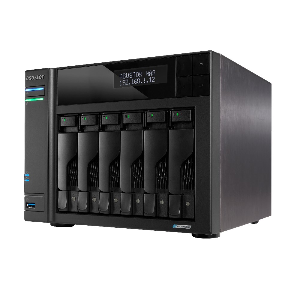 NAS Asustor AS6706T; Tower; 6x (3.5" SATA HDD/ 2.5" SSD); Intel Celeron N5105; 8GB DDR4 SODIMM (max. 16GB), 2x 2.5GbE, 4x M.2 2280 NVMe PCIe 3.0, 2x USB 3.2 Gen, 1x HDMI 2.0b, 1x optional 10 GbE card