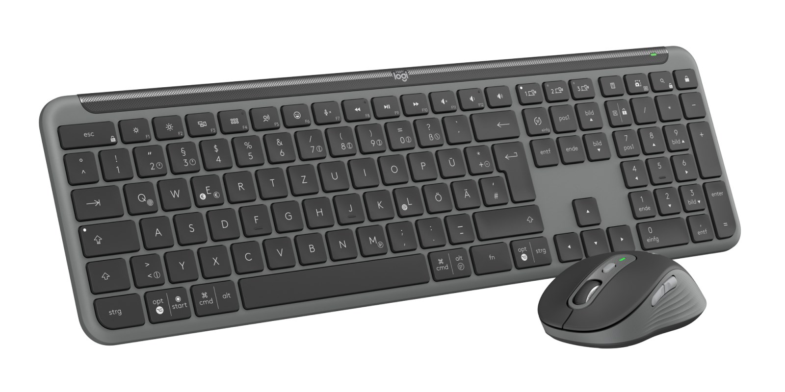 Logitech MK950 Signature for Business klawiatura Dołączona myszka Biuro RF Wireless + Bluetooth QWERTZ Niemiecki Grafitowy
