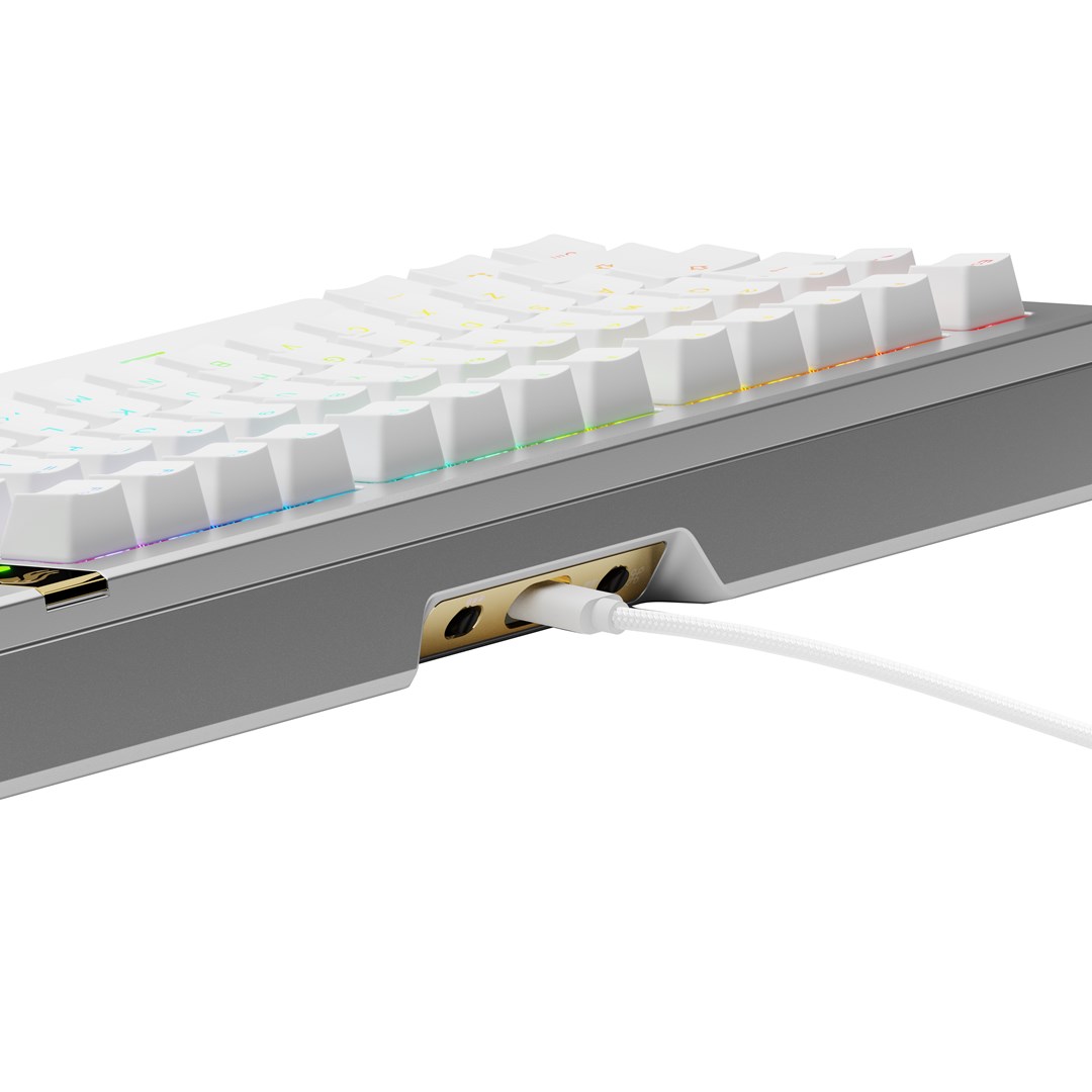 Klawiatura gamingowa Glorious GMMK 3 Pro HE 75% Custom Gaming-Tastatur - Pre-Built, Fox HE Switches, Silber