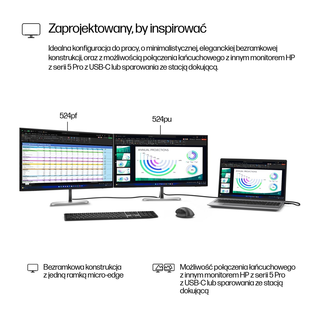 MONITOR HP LED 23,8” S5 Pro 524pf (9D9L6A5)