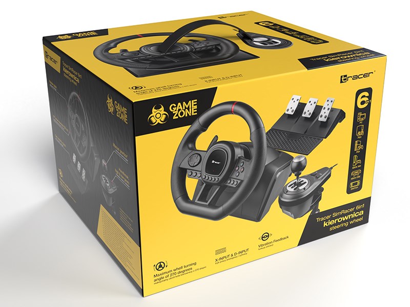 TRACER KIEROWNICA SIMRACER MANUAL GEARBOX 6 IN 1 (WYPRZEDAŻ)