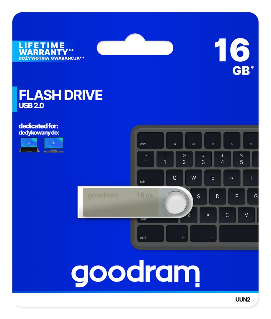Pendrive GoodRam UUN2 UUN2-0160S0R11 (16GB; USB 2.0; kolor srebrny)
