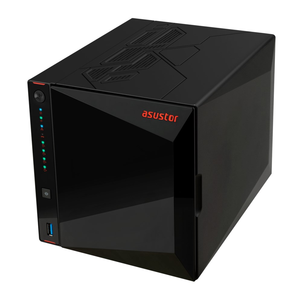 NAS Asustor AS5404T; Tower; 4x (3.5" SATA HDD/ 2.5" SSD); Intel Celeron N5105; 4GB DDR4 SODIMM (max. 16GB), 2x 2.5GbE 4x M.2 2280 NVMe PCIe 3.0, 3x USB 3.2 Gen, 1x HDMI 2.0b