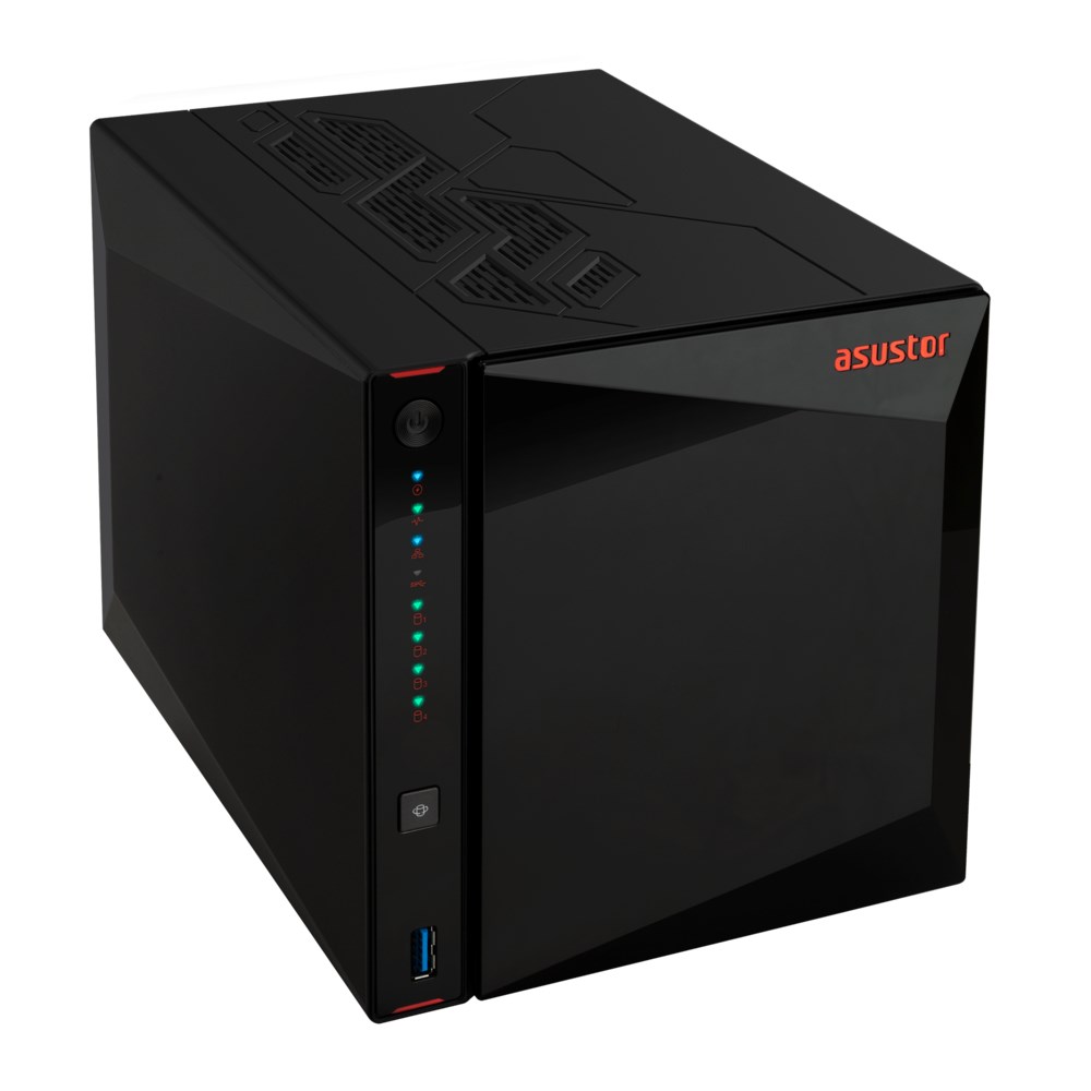 NAS Asustor AS5404T; Tower; 4x (3.5" SATA HDD/ 2.5" SSD); Intel Celeron N5105; 4GB DDR4 SODIMM (max. 16GB), 2x 2.5GbE 4x M.2 2280 NVMe PCIe 3.0, 3x USB 3.2 Gen, 1x HDMI 2.0b