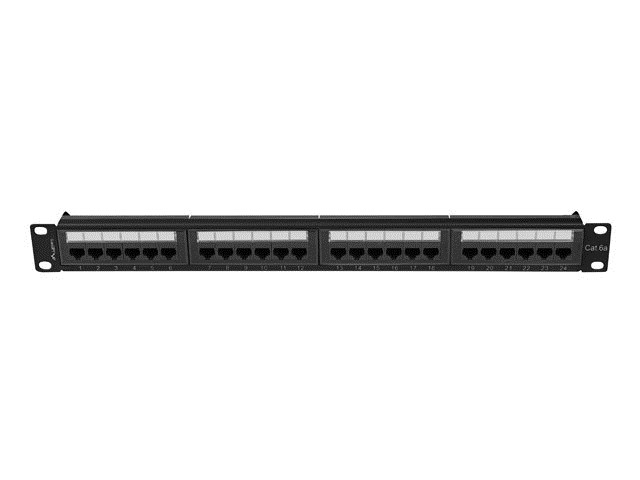 LANBERG PATCH PANEL 24 PORT 1U 19" KAT.6A UTP CZARNY PPUA-1024-B