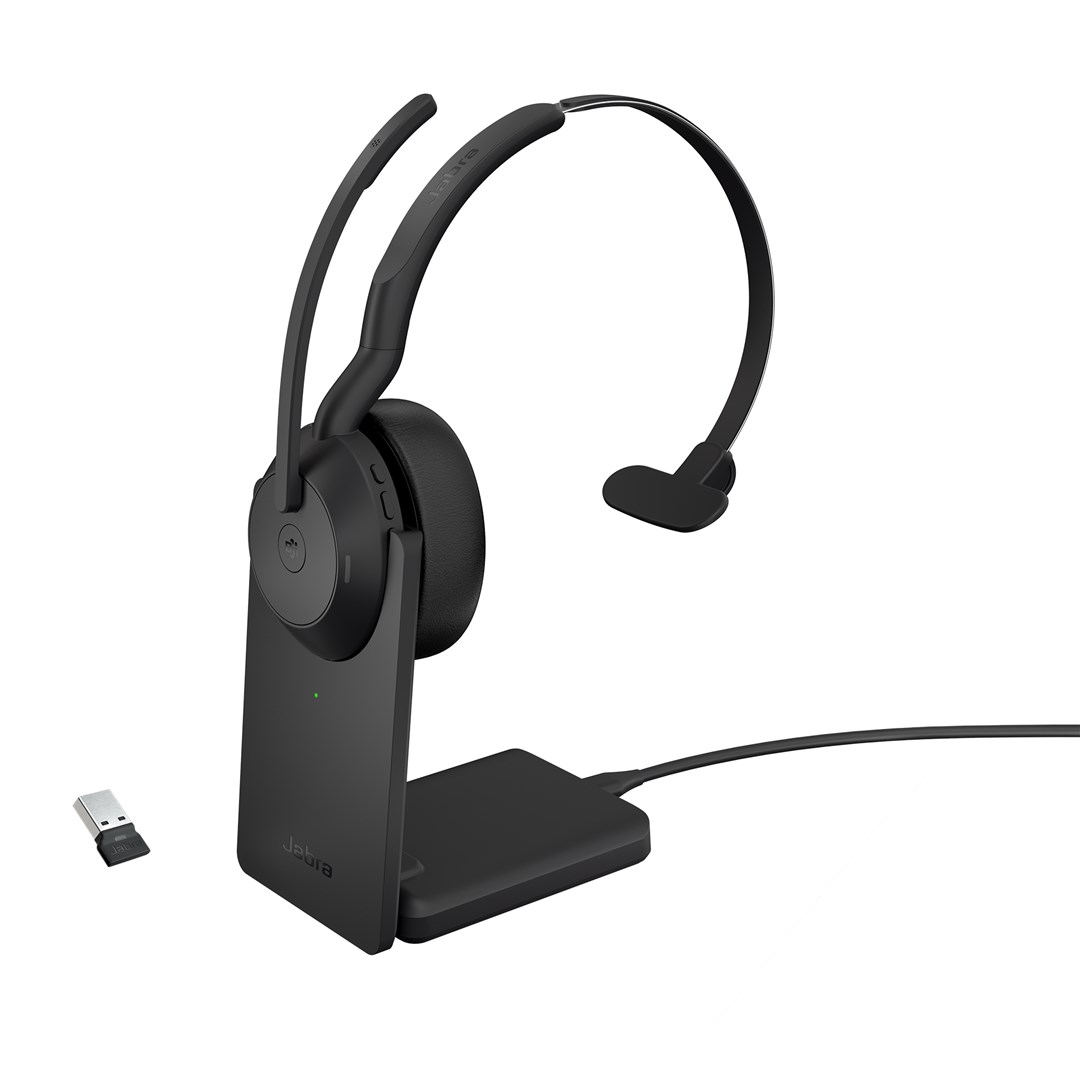 Jabra 25599-899-989 słuchawki/zestaw słuchawkowy Przewodowy i Bezprzewodowy Opaska na głowę Biuro/centrum telefoniczne Bluetooth Podstawka do ładowania Czarny