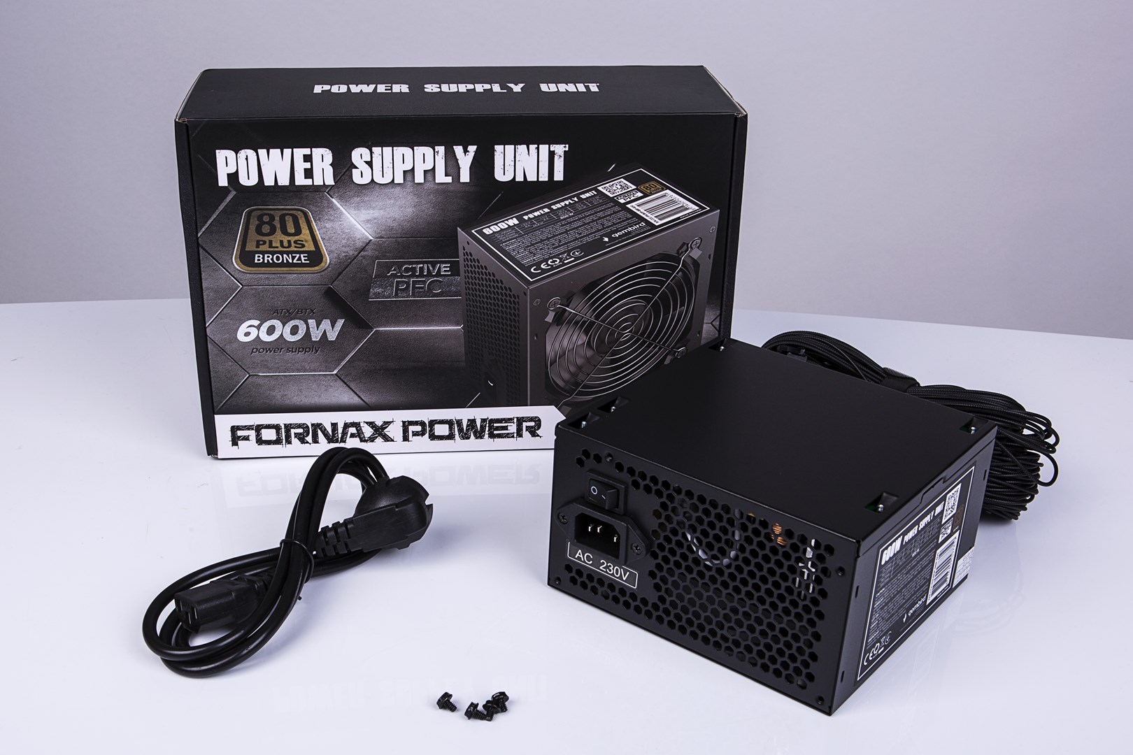 GEMBIRD ZASILACZ KOMPUTEROWY PSU80P-BBP-600 80+BRONZE ATX, 600W, AKTYWNE PFC, 12CM WENTYLATOR