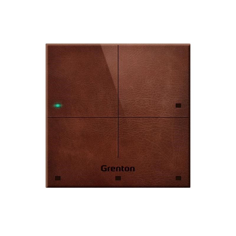 Grenton Panel dotykowy/ 4 pola dotykowe/ TF-Bus/ ciemny, wykonany z naturalnej skóry front