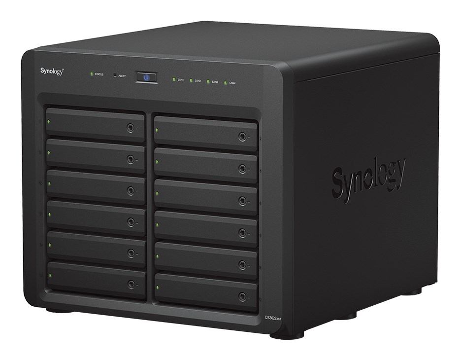 NAS Synology DS3622xs+; Tower; 12x (3.5”/2.5" SATA HDD/SSD); Intel Xeon D-1531;,16 GB DDR4 ECC SODIMM (max. 48GB),2 x 1GbE RJ-45, 2 x 10GbE RJ-45