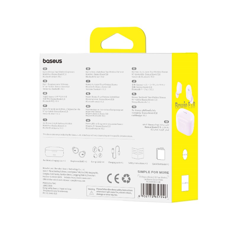 Słuchawki bezprzewodowe Baseus Bowie E18 (fioletowy)