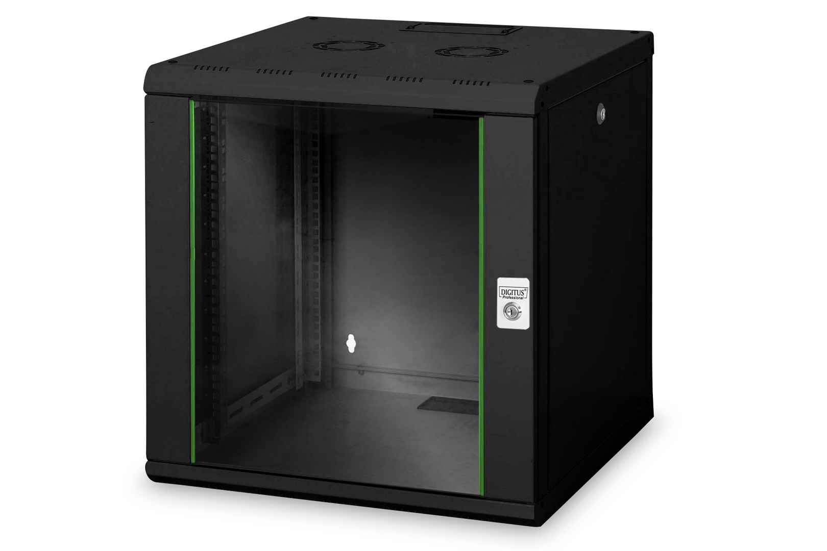 Digitus Szafa sieciowa wisząca Unique 19" 12U rack 600x600, drzwi szyba, czarny, niedzielona, złożona, 100kg