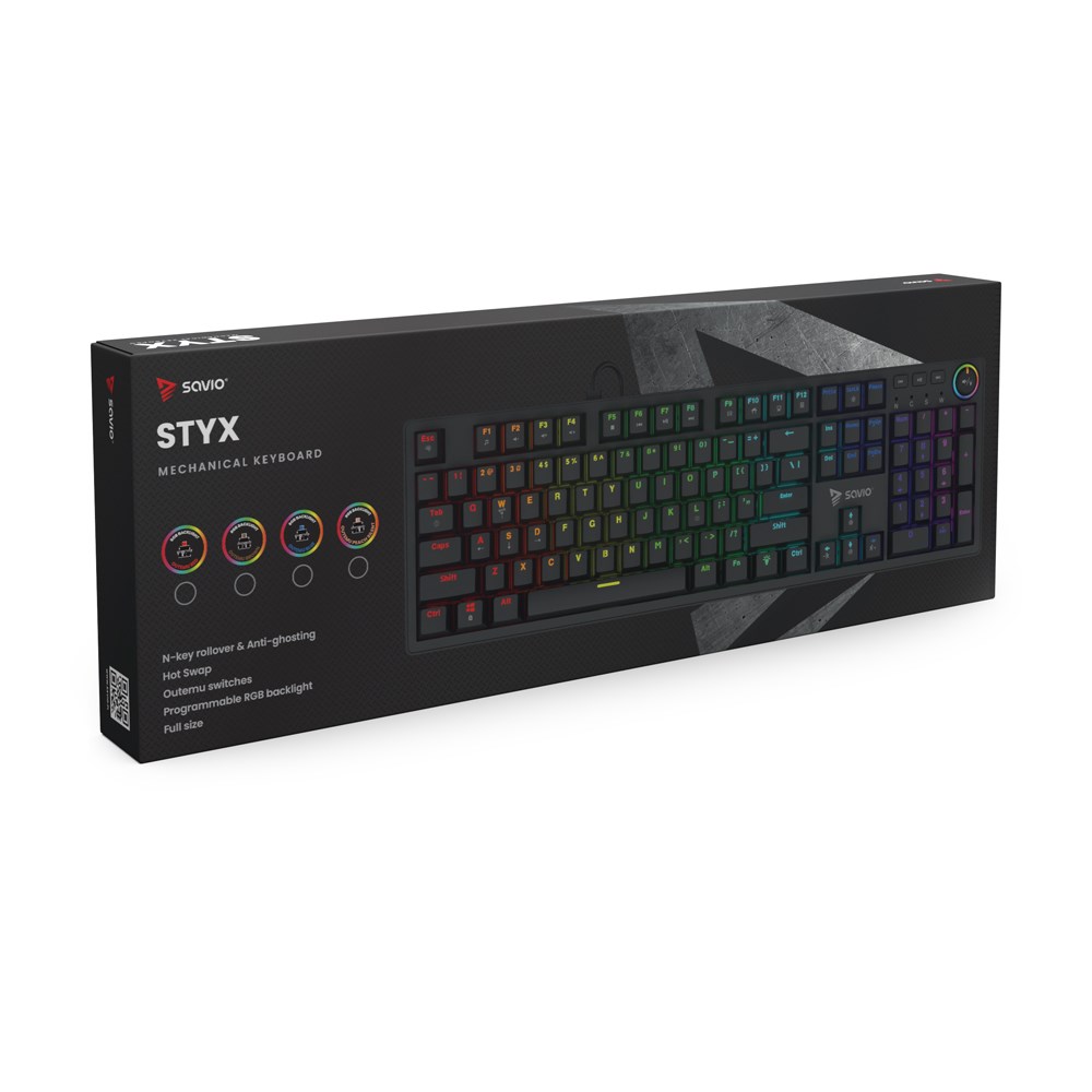 SAVIO KLAWIATURA MECHANICZNA STYX OUTEMU RED HOT SWAP RGB