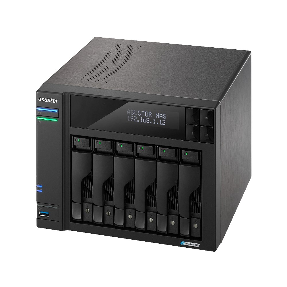 NAS Asustor AS6706T; Tower; 6x (3.5" SATA HDD/ 2.5" SSD); Intel Celeron N5105; 8GB DDR4 SODIMM (max. 16GB), 2x 2.5GbE, 4x M.2 2280 NVMe PCIe 3.0, 2x USB 3.2 Gen, 1x HDMI 2.0b, 1x optional 10 GbE card