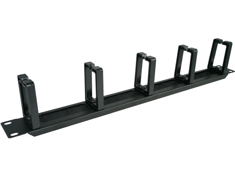 Alantec-Organizator kabli 1U 19" z przepustem szczotkowym, 5 plastikowych uchwytów