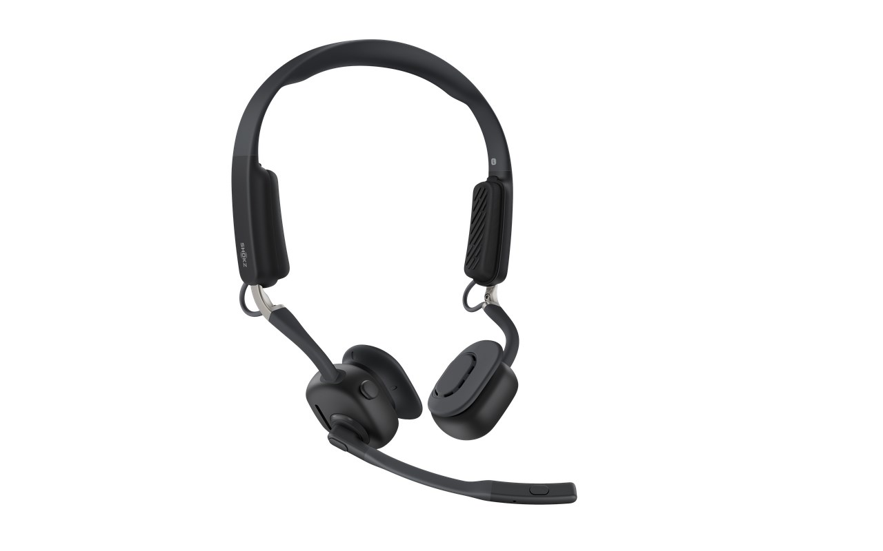 Słuchawki bezprzewodowe kostne Shokz OpenMeet mic-ANC USB-C + adapter USB-A czarne