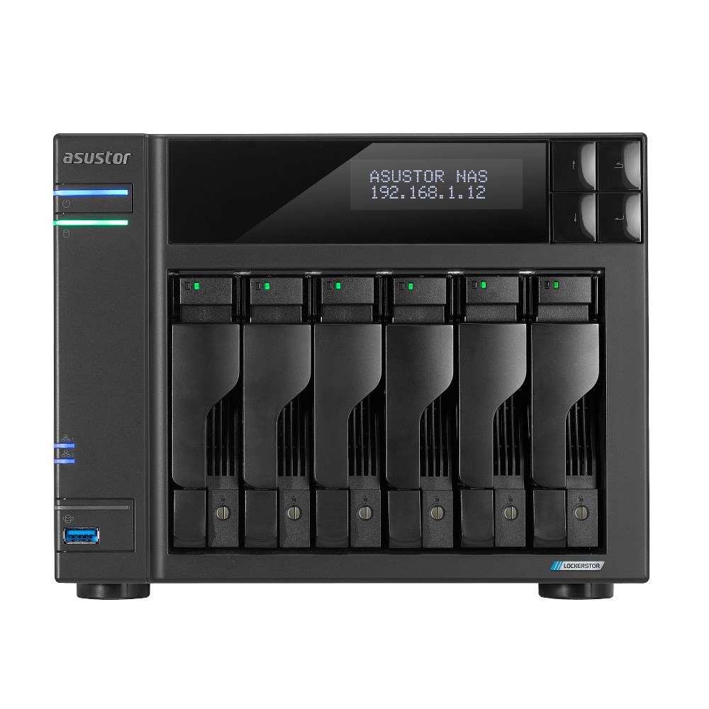 NAS Asustor AS6706T; Tower; 6x (3.5" SATA HDD/ 2.5" SSD); Intel Celeron N5105; 8GB DDR4 SODIMM (max. 16GB), 2x 2.5GbE, 4x M.2 2280 NVMe PCIe 3.0, 2x USB 3.2 Gen, 1x HDMI 2.0b, 1x optional 10 GbE card