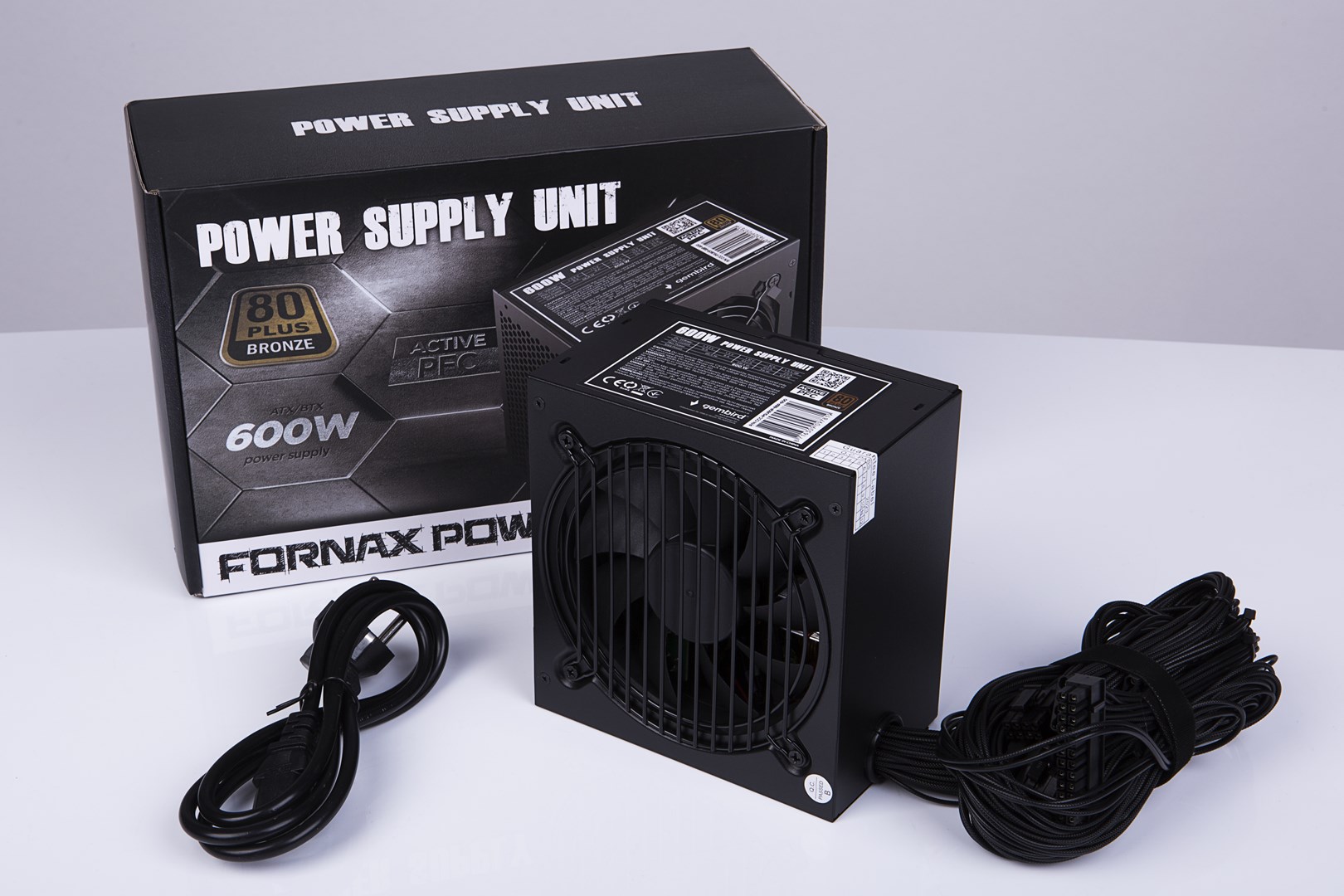 GEMBIRD ZASILACZ KOMPUTEROWY PSU80P-BBP-600 80+BRONZE ATX, 600W, AKTYWNE PFC, 12CM WENTYLATOR